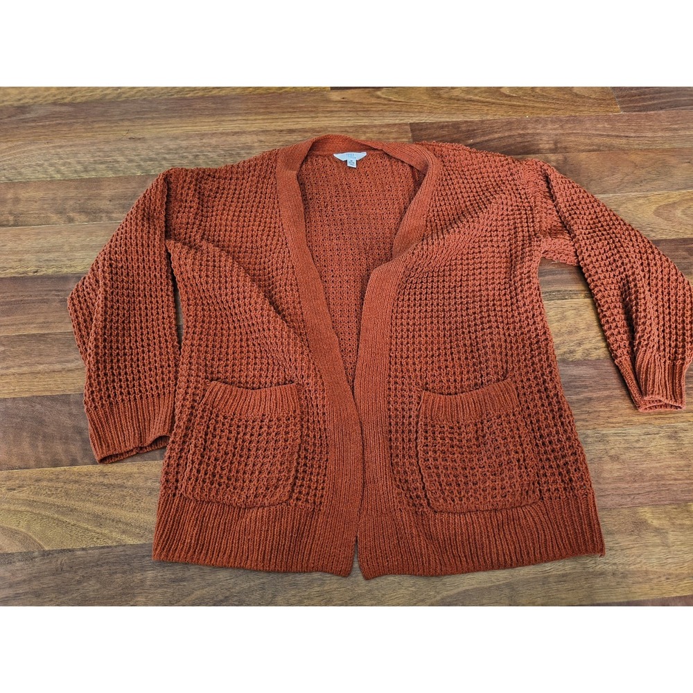 Medium Orange Crocheted Oversized Cardigan